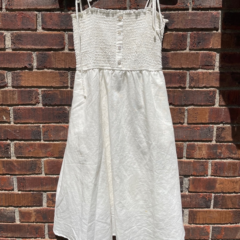 White cotton beach style dress